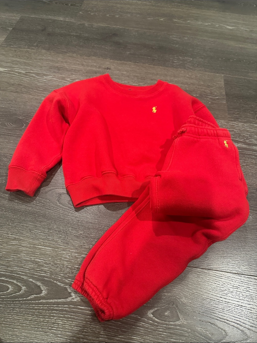 Polo by Ralph Lauren Kids Bright Red Sweatshirt & Joggers Set